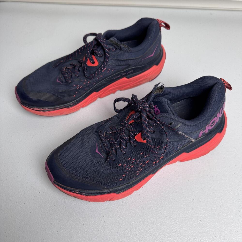 Hoka One Challenger ATR 6 Blue Hiking Trail Running Shoes Women's 8 Blue Coral - Picture 4 of 11